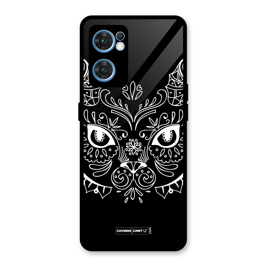 Ethnic Cat Design Glass Back Case for Oppo Reno7 5G