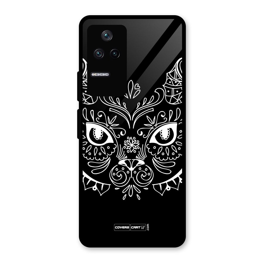 Ethnic Cat Design Glass Back Case for Poco F4 5G