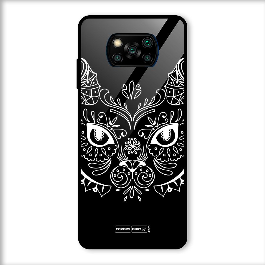 Ethnic Cat Design Glass Back Case for Poco X3