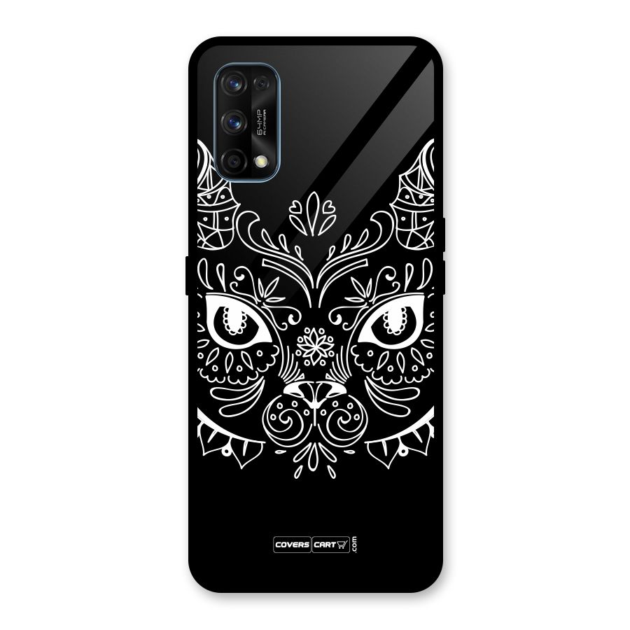 Ethnic Cat Design Glass Back Case for Realme 7 Pro