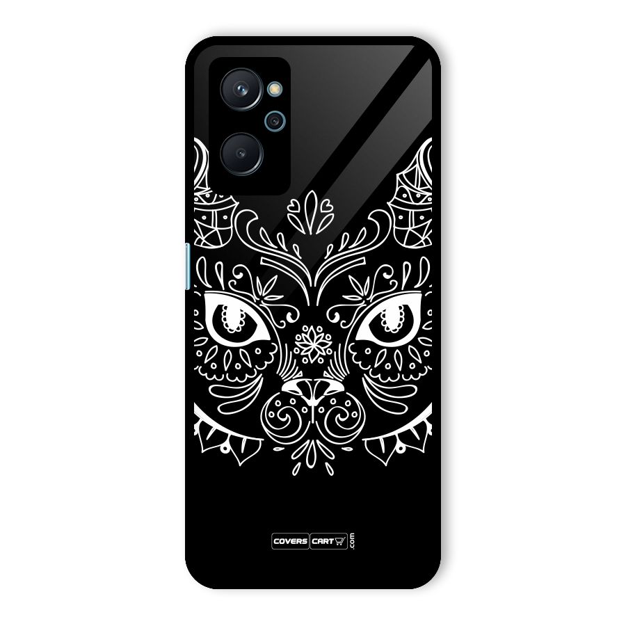 Ethnic Cat Design Glass Back Case for Realme 9i