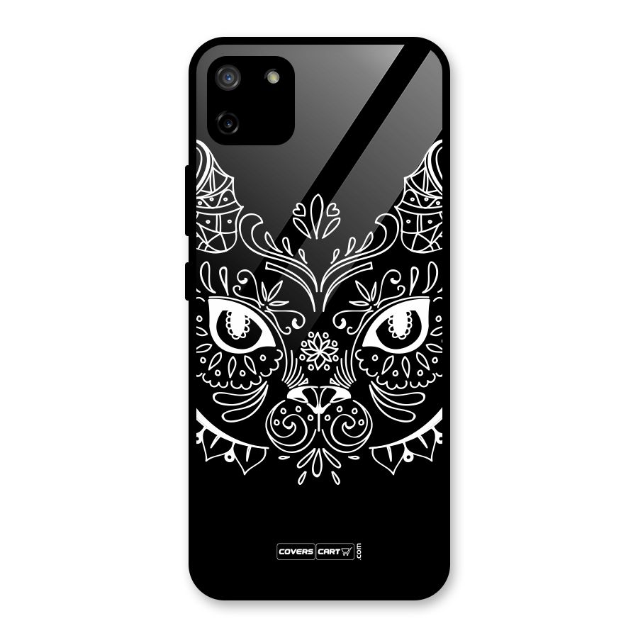 Ethnic Cat Design Glass Back Case for Realme C11