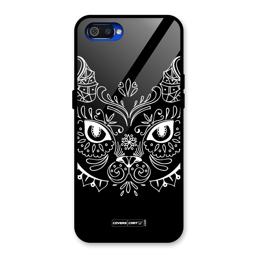 Ethnic Cat Design Glass Back Case for Realme C2