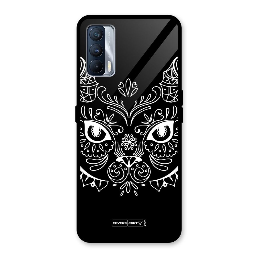 Ethnic Cat Design Glass Back Case for Realme X7