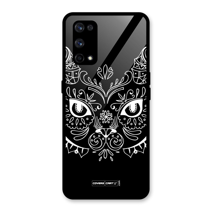 Ethnic Cat Design Glass Back Case for Realme X7 Pro
