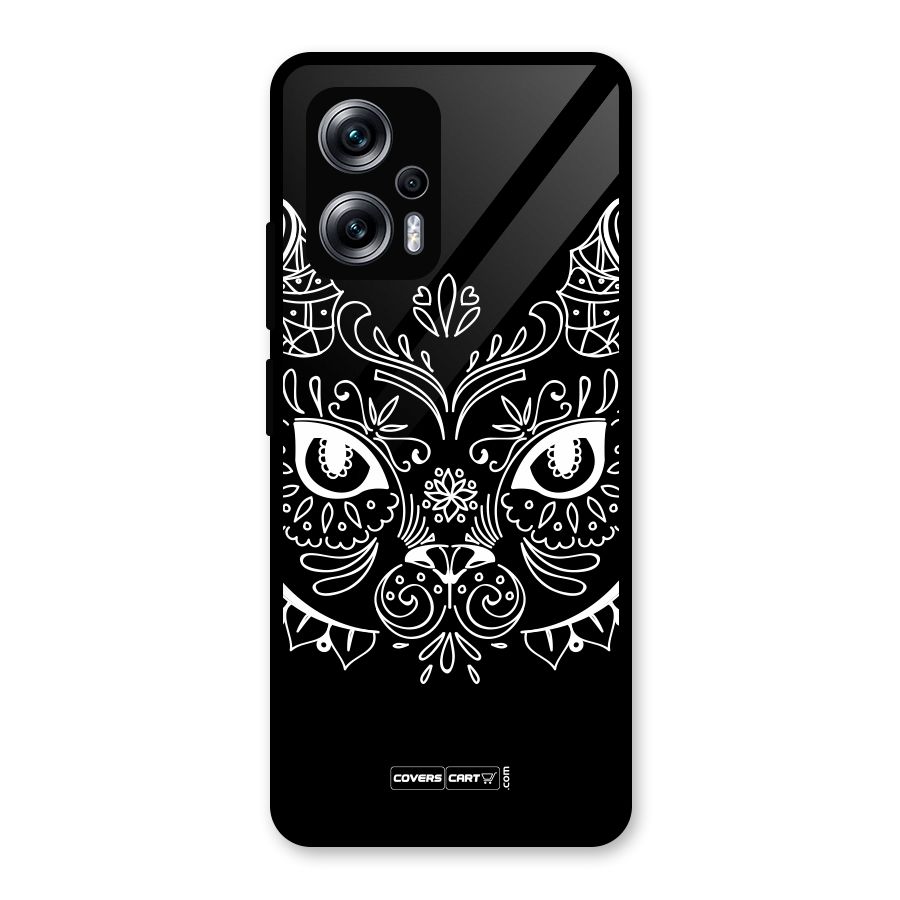 Ethnic Cat Design Glass Back Case for Redmi K50i