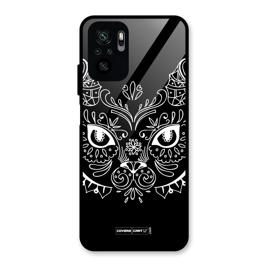Ethnic Cat Design Glass Back Case for Redmi Note 10S