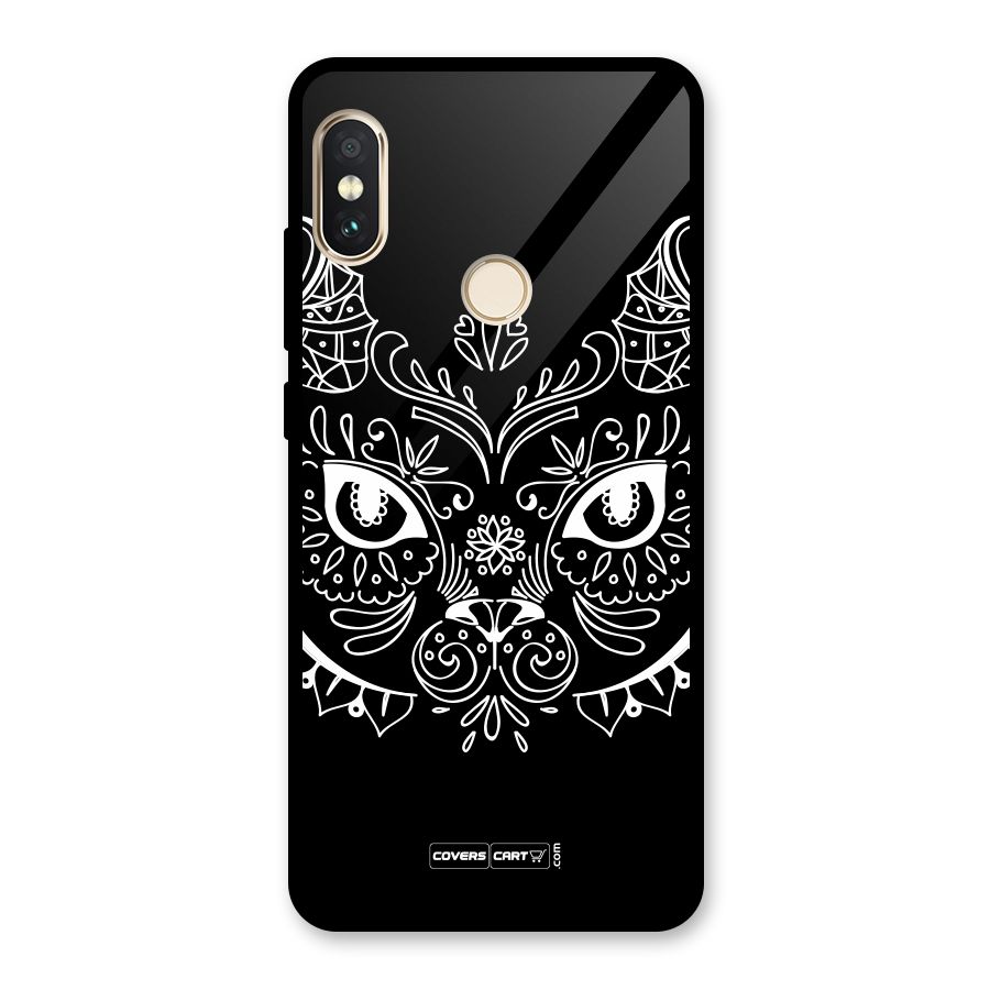 Ethnic Cat Design Glass Back Case for Redmi Note 5 Pro