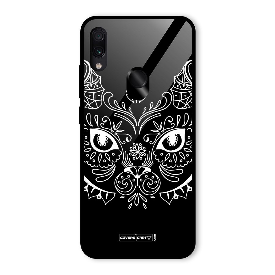 Ethnic Cat Design Glass Back Case for Redmi Note 7
