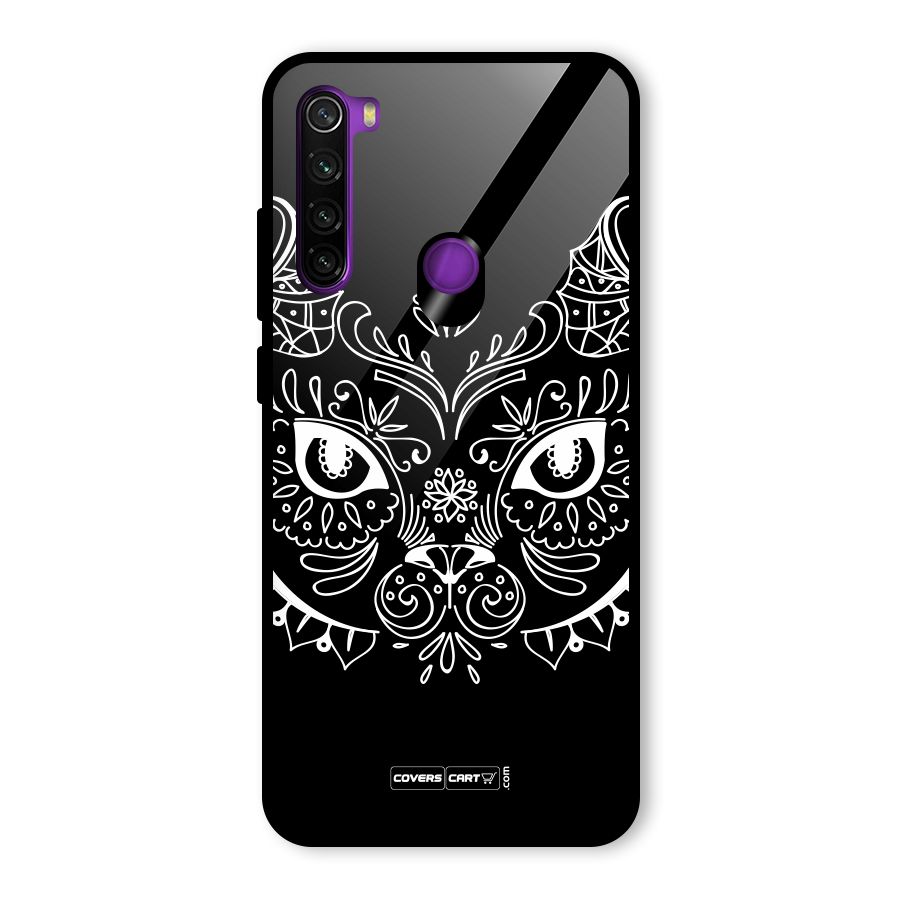 Ethnic Cat Design Glass Back Case for Redmi Note 8