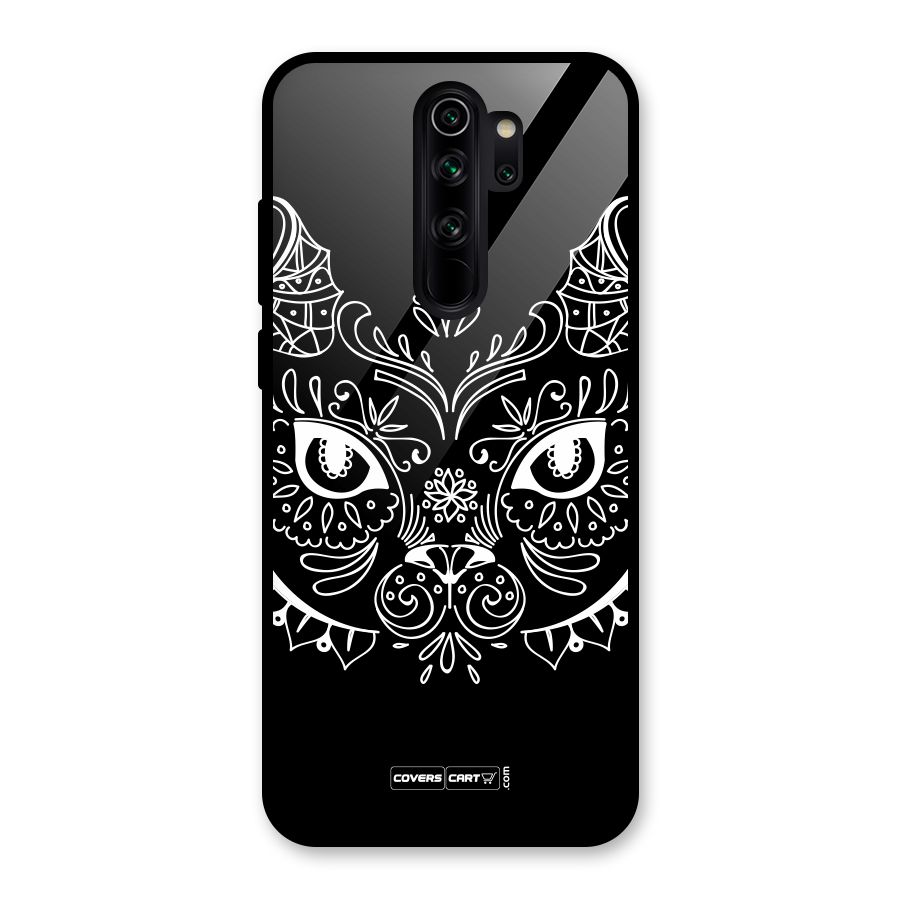 Ethnic Cat Design Glass Back Case for Redmi Note 8 Pro