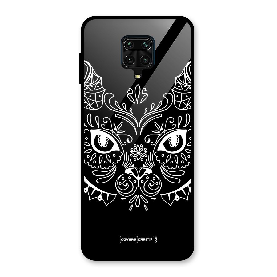 Ethnic Cat Design Glass Back Case for Redmi Note 9 Pro
