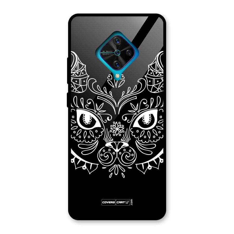 Ethnic Cat Design Glass Back Case for Vivo S1 Pro