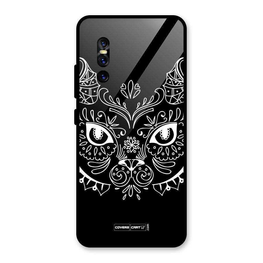 Ethnic Cat Design Glass Back Case for Vivo V15 Pro