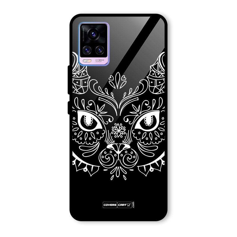 Ethnic Cat Design Glass Back Case for Vivo V20 Pro