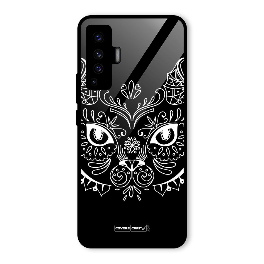 Ethnic Cat Design Glass Back Case for Vivo X50