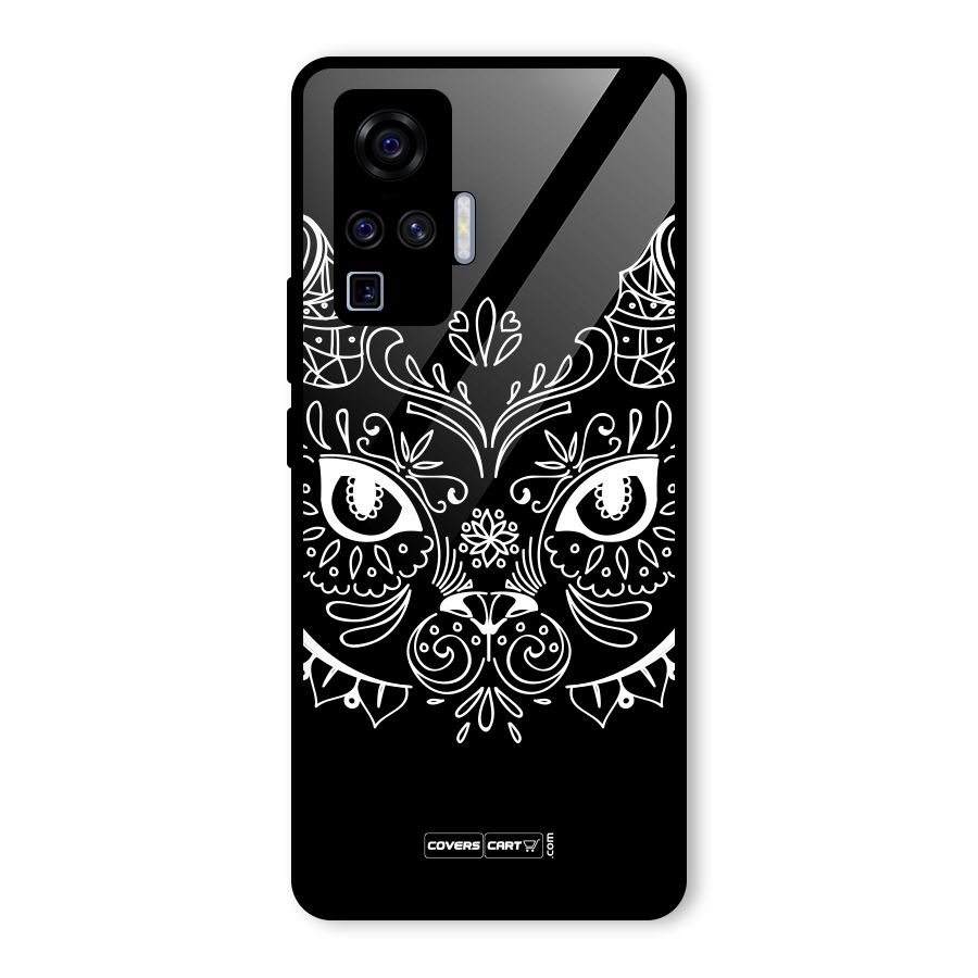 Ethnic Cat Design Glass Back Case for Vivo X50 Pro