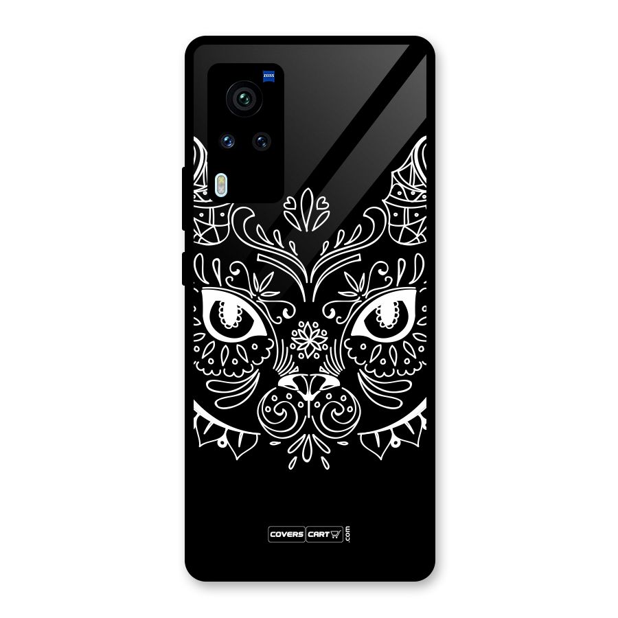 Ethnic Cat Design Glass Back Case for Vivo X60 Pro