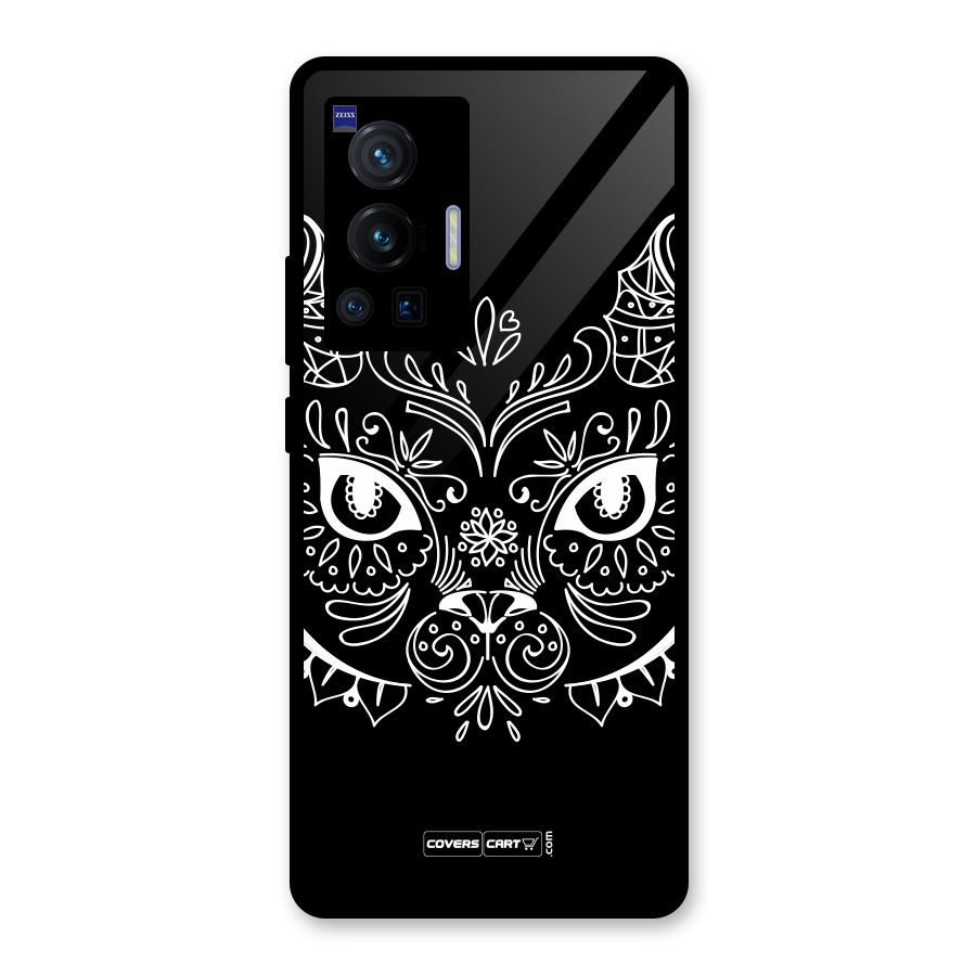 Ethnic Cat Design Glass Back Case for Vivo X70 Pro
