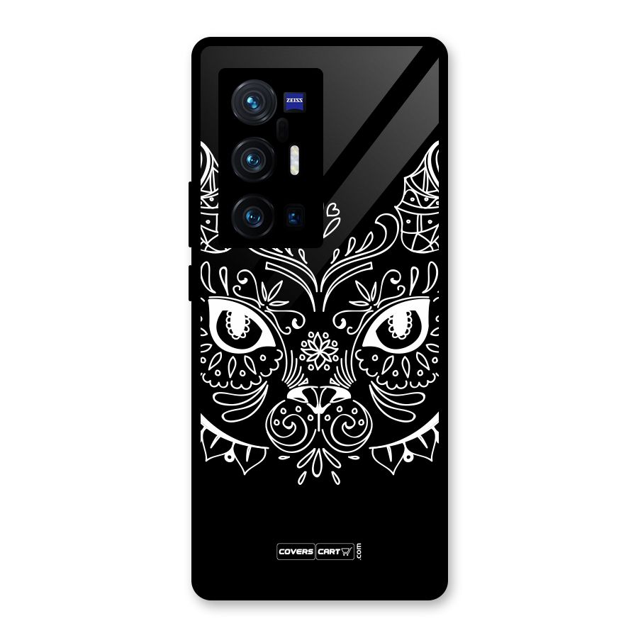 Ethnic Cat Design Glass Back Case for Vivo X70 Pro Plus