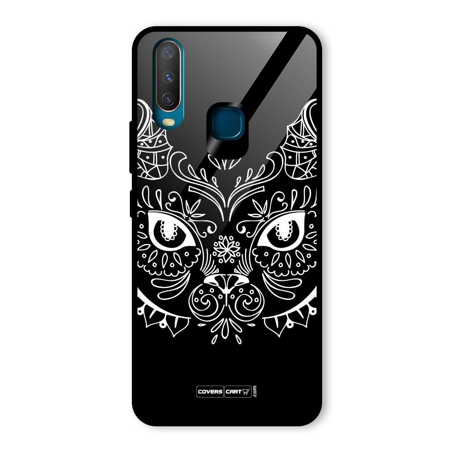 Ethnic Cat Design Glass Back Case for Vivo Y12