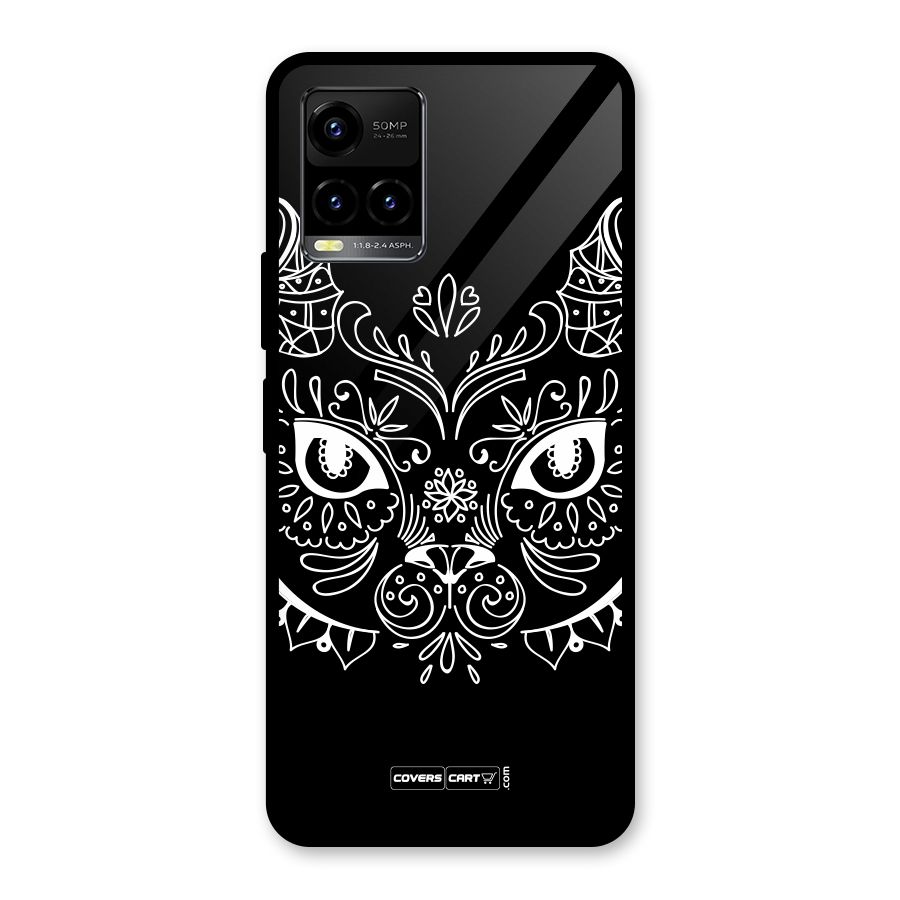 Ethnic Cat Design Glass Back Case for Vivo Y21T