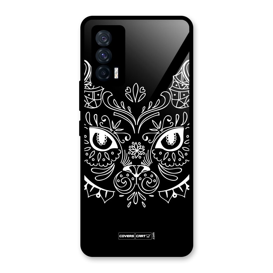 Ethnic Cat Design Glass Back Case for Vivo iQOO 7 5G