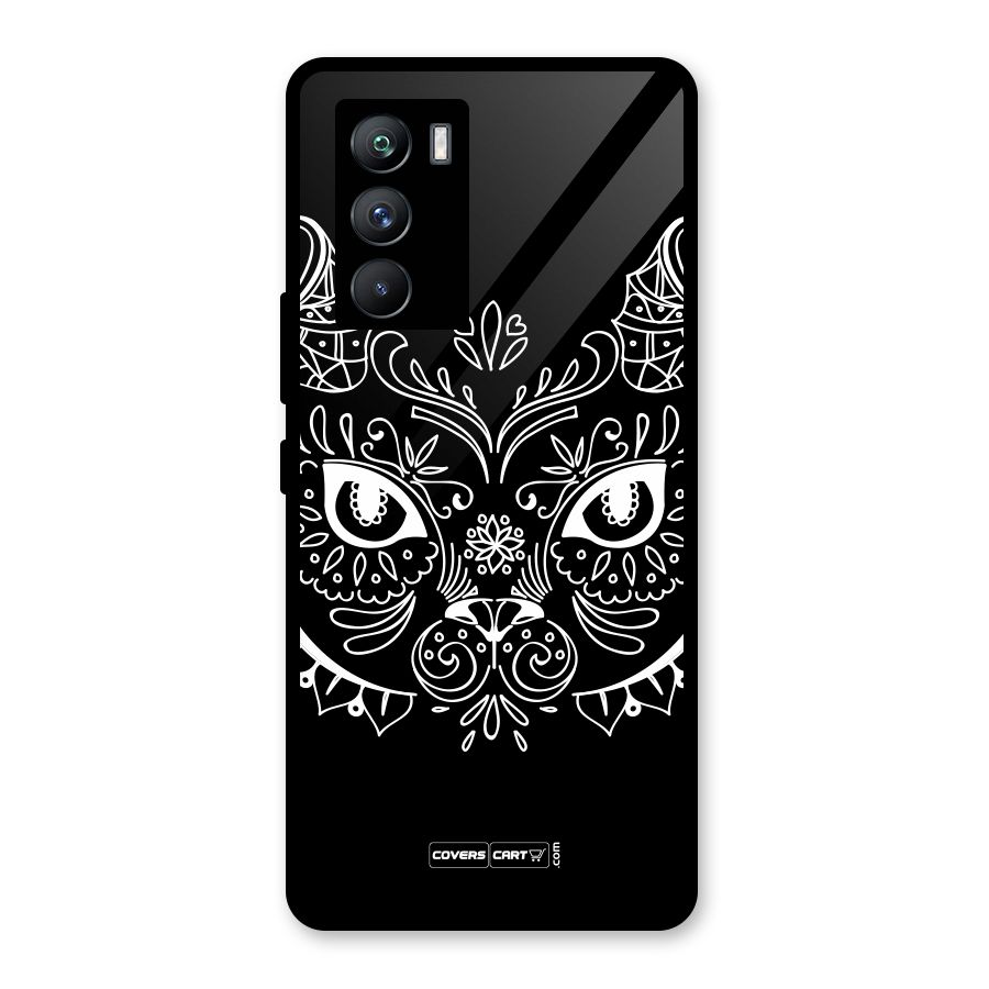 Ethnic Cat Design Glass Back Case for Vivo iQOO 9 SE