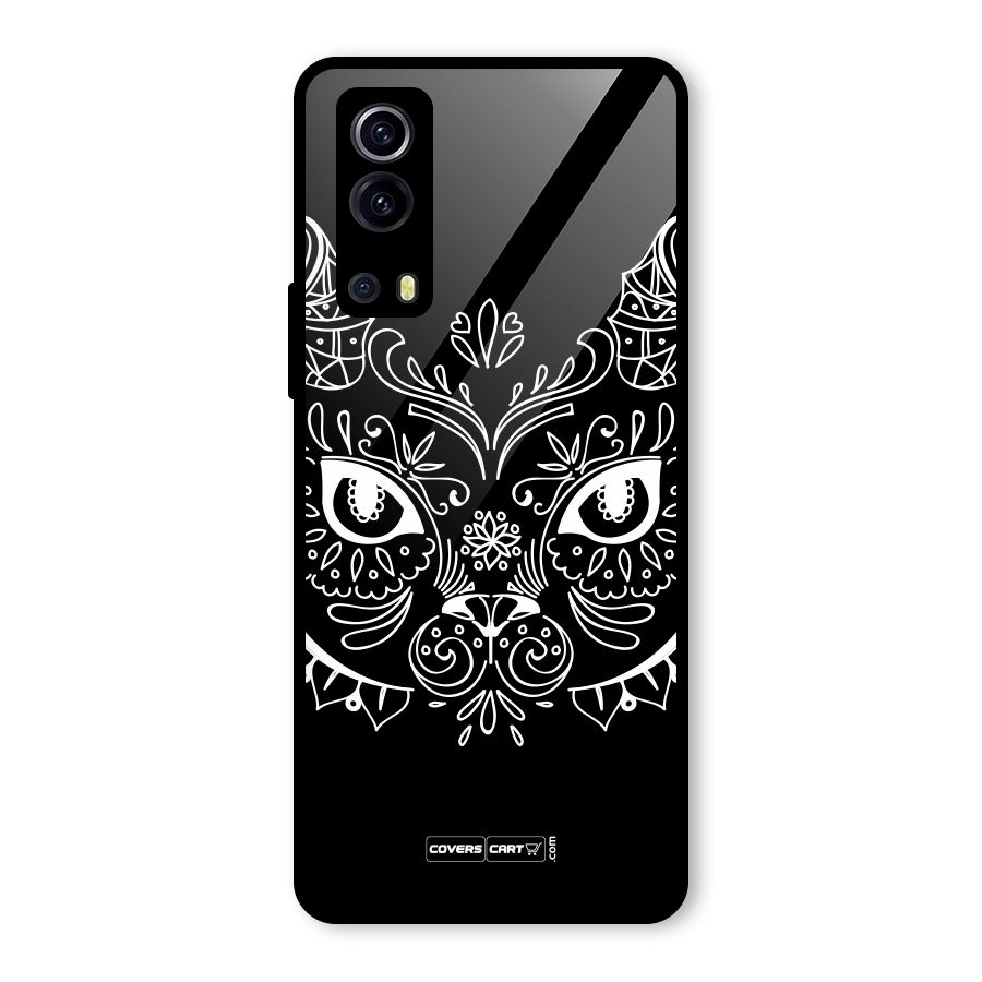 Ethnic Cat Design Glass Back Case for Vivo iQOO Z3