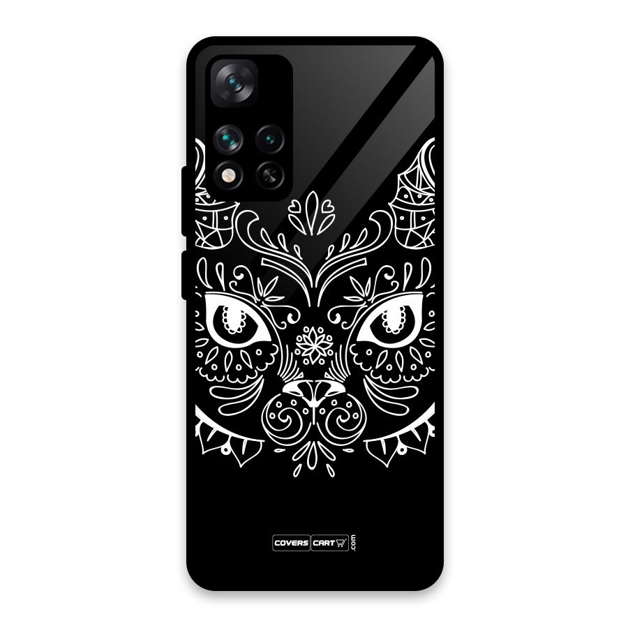Ethnic Cat Design Glass Back Case for Xiaomi 11i HyperCharge 5G