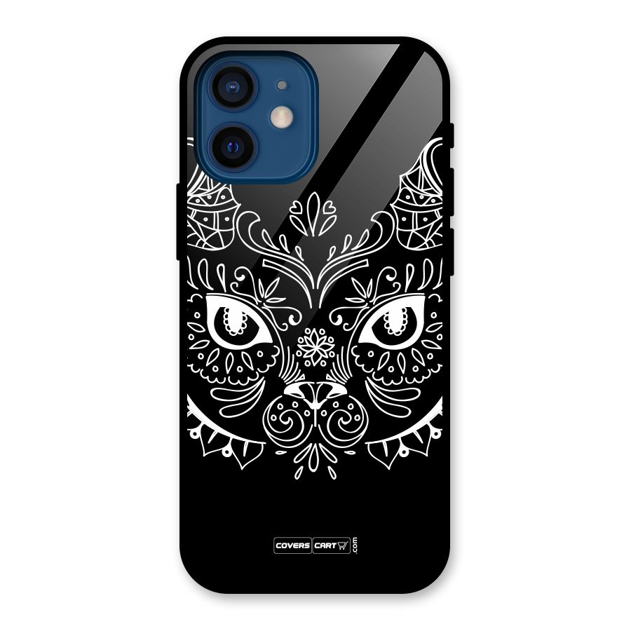 Ethnic Cat Design Glass Back Case for iPhone 12 Mini