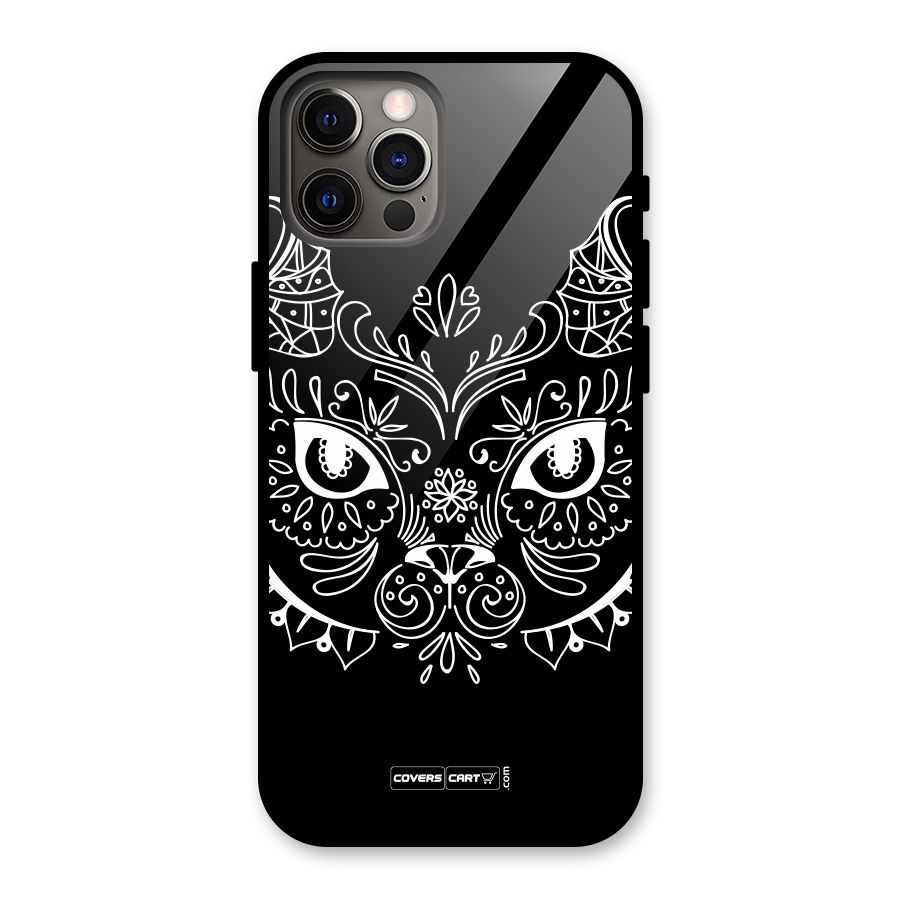 Ethnic Cat Design Glass Back Case for iPhone 12 Pro