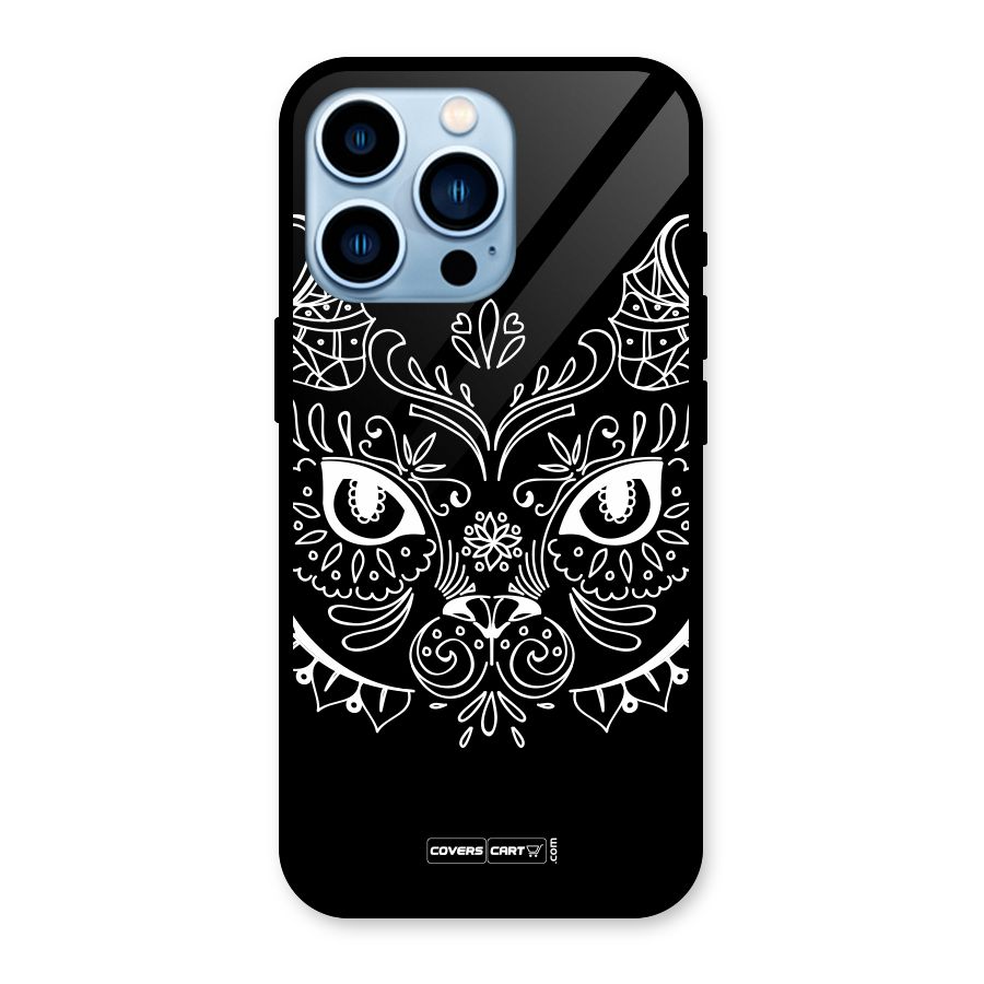 Ethnic Cat Design Glass Back Case for iPhone 13 Pro