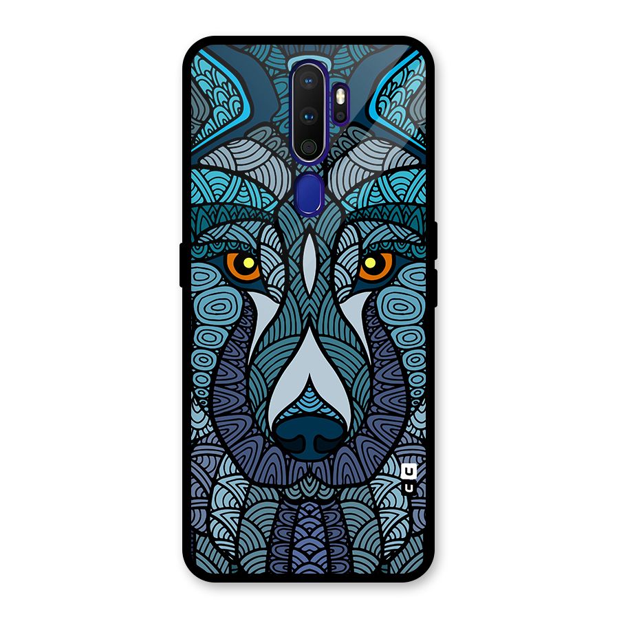Ethnic Wolf Art Illustration Glass Back Case for Oppo A9 (2020)