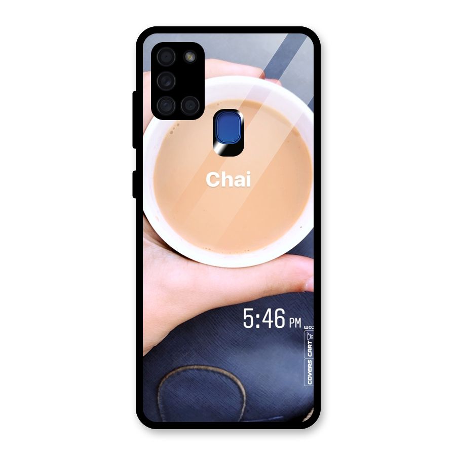Evening Tea Glass Back Case for Galaxy A21s