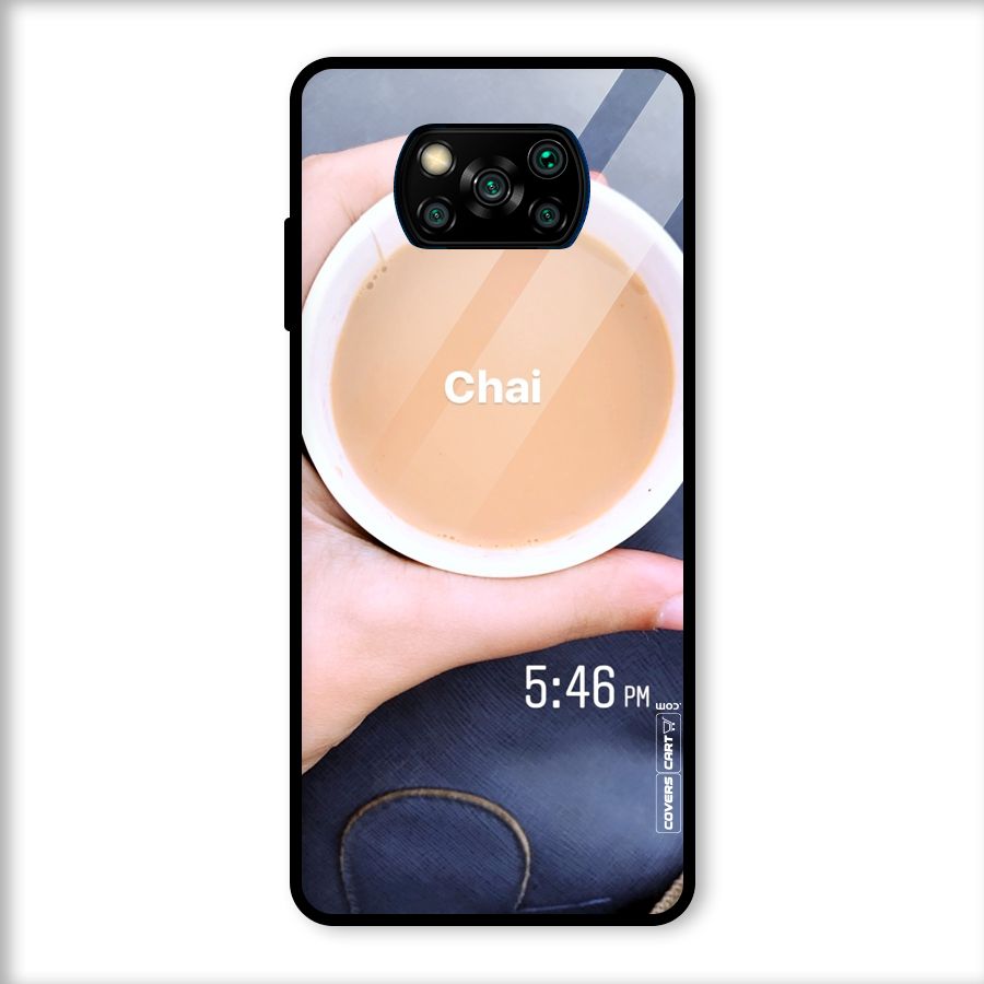 Evening Tea Glass Back Case for Poco X3