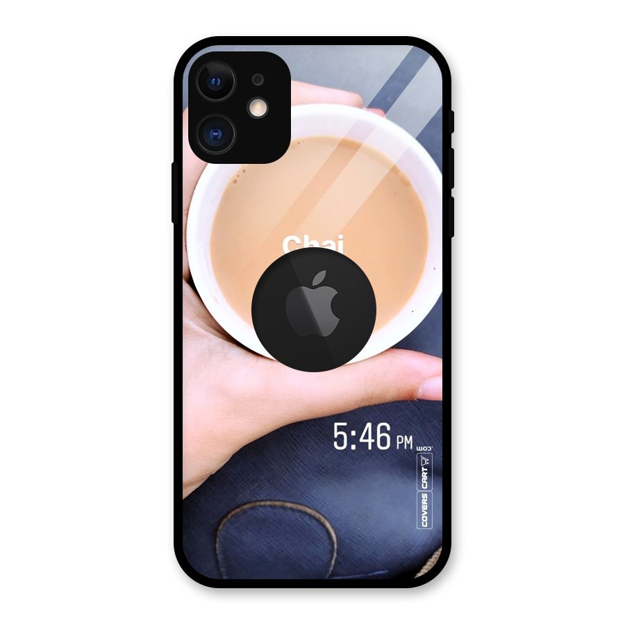 Evening Tea Glass Back Case for iPhone 11 Logo Cut