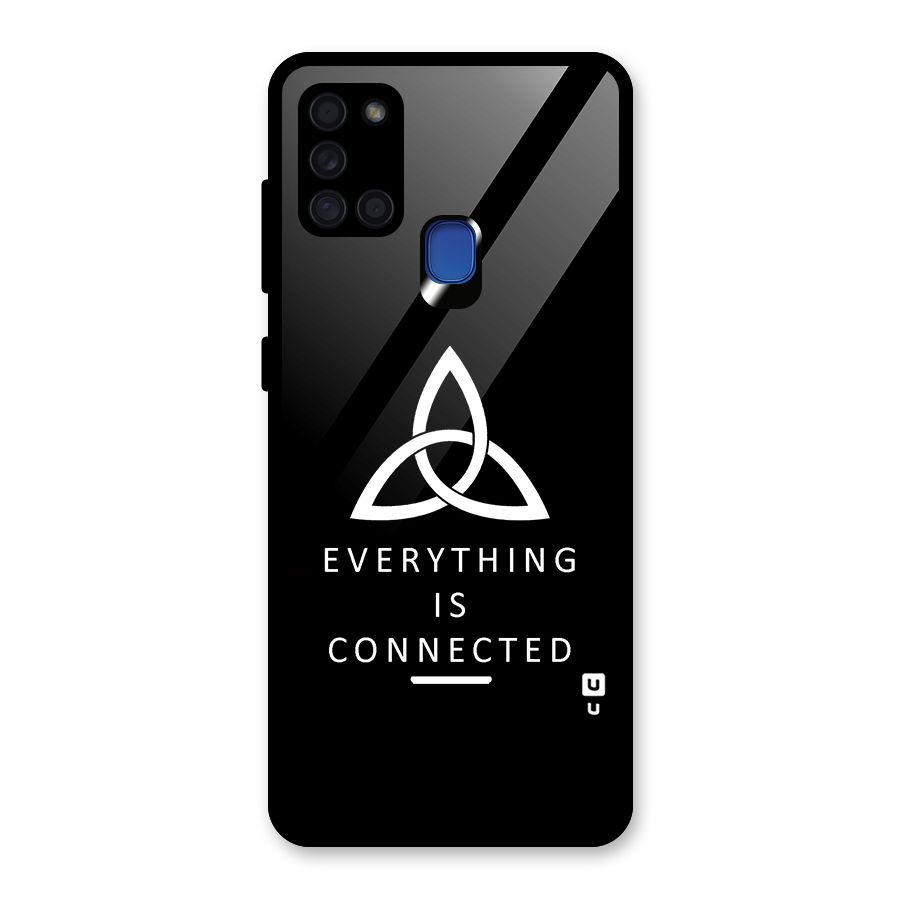 Everything is Connected Typography Glass Back Case for Galaxy A21s
