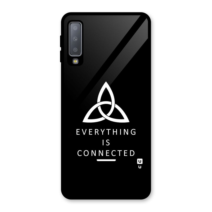Everything is Connected Typography Glass Back Case for Galaxy A7 (2018)