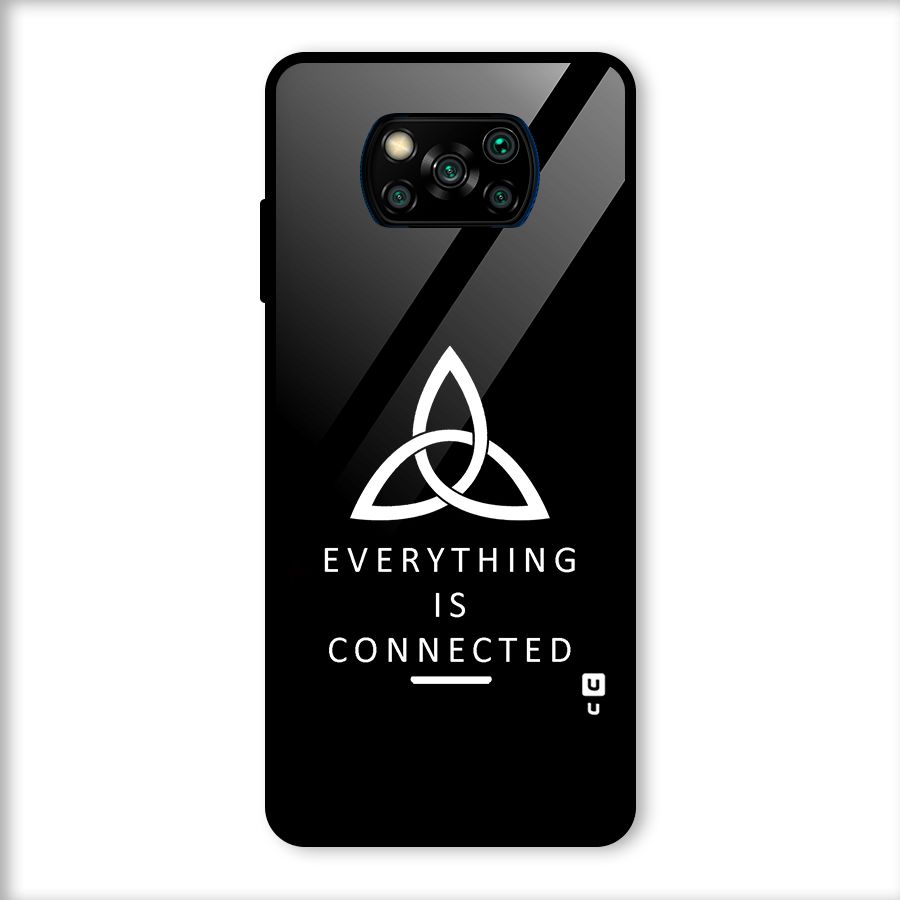 Everything is Connected Typography Glass Back Case for Poco X3
