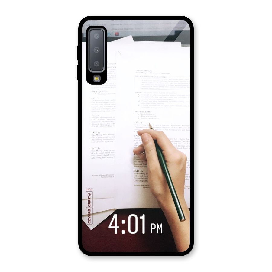 Exam Time Blues Glass Back Case for Galaxy A7 (2018)