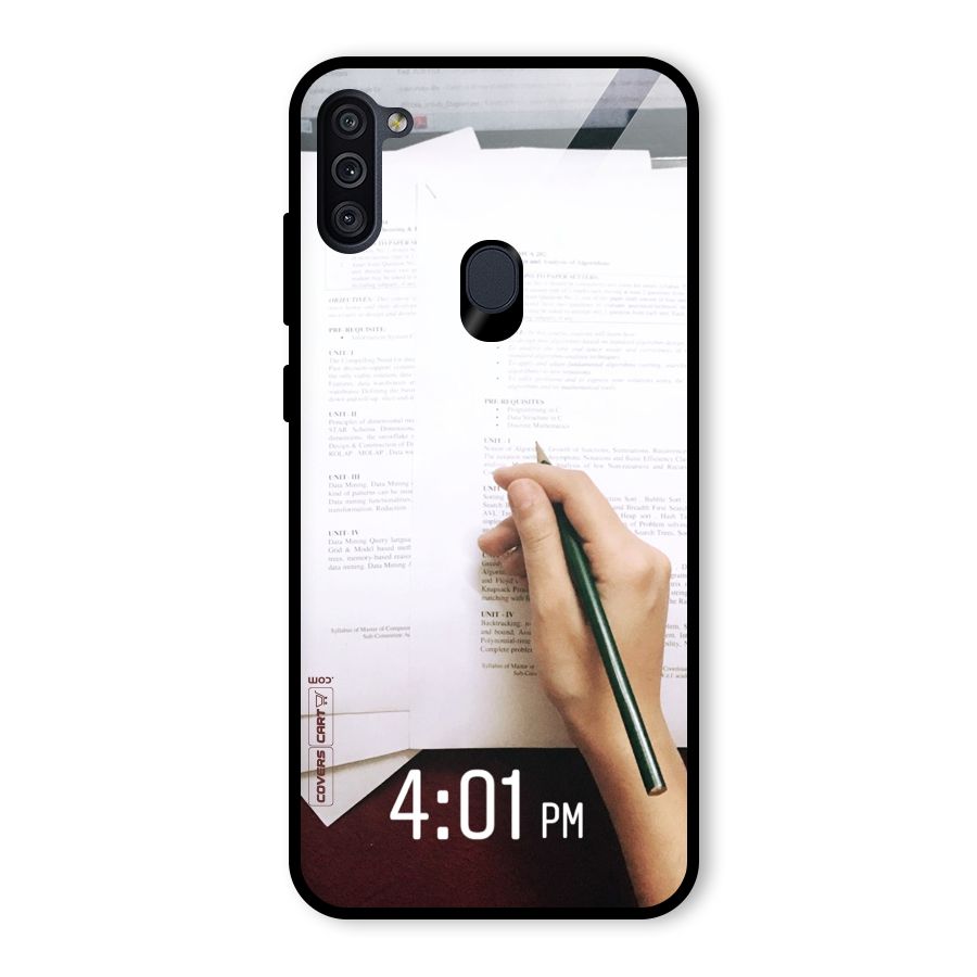 Exam Time Blues Glass Back Case for Galaxy M11