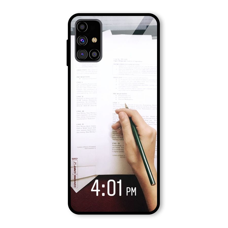 Exam Time Blues Glass Back Case for Galaxy M31s