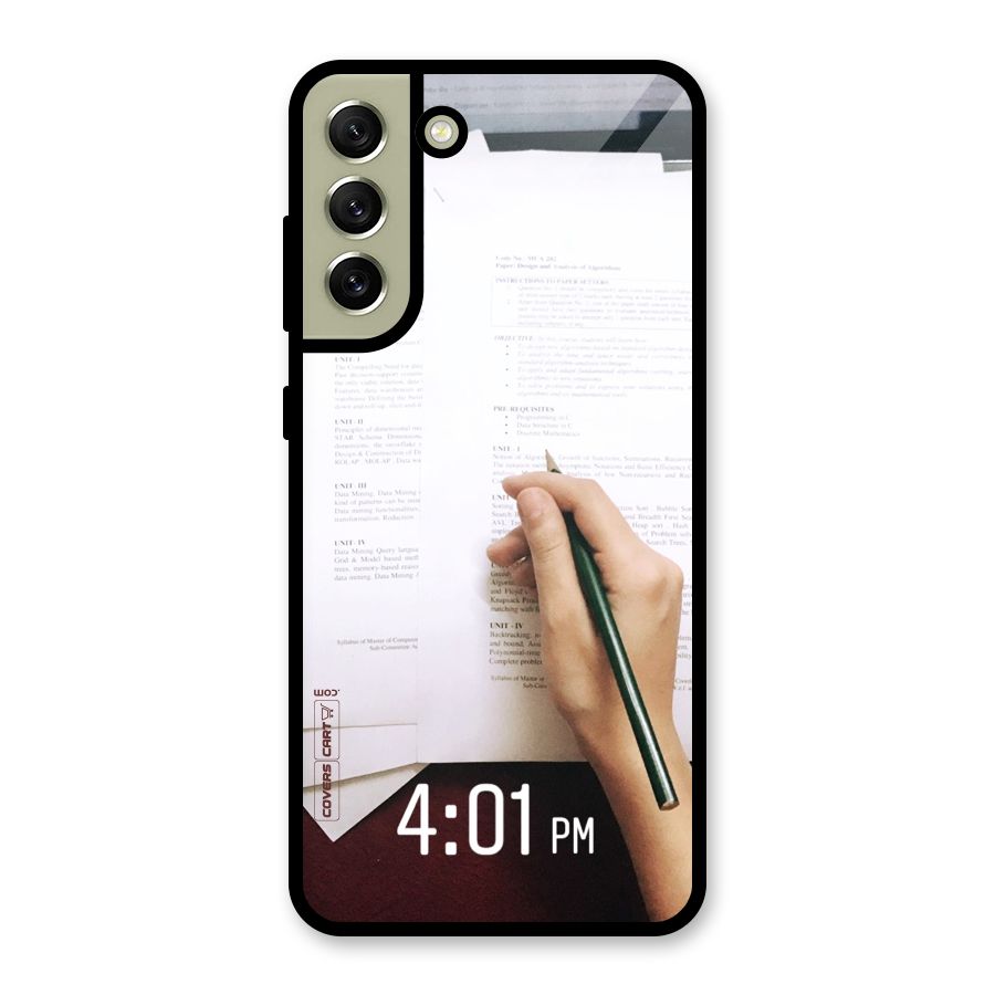 Exam Time Blues Glass Back Case for Galaxy S21 FE 5G