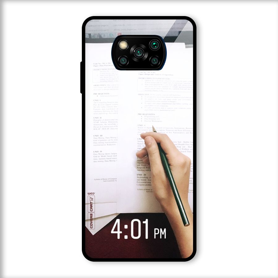 Exam Time Blues Glass Back Case for Poco X3