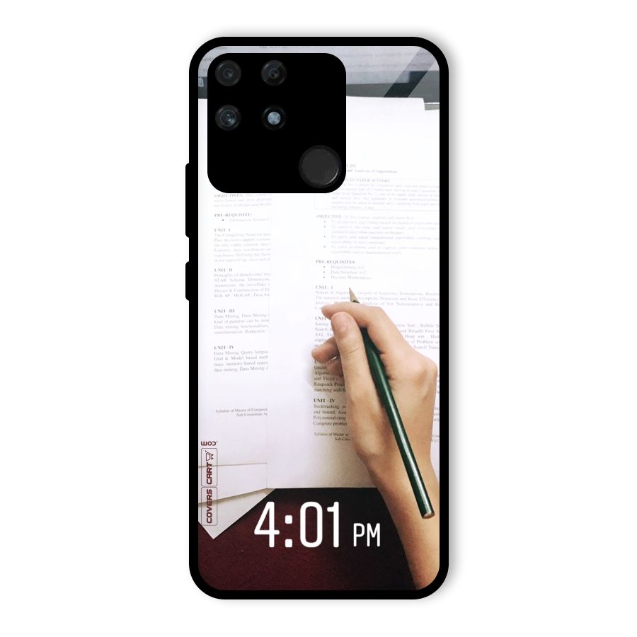 Exam Time Blues Glass Back Case for Realme Narzo 50A
