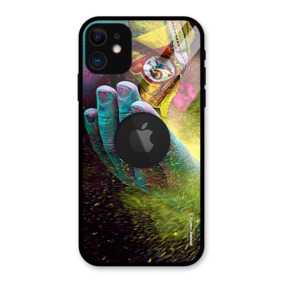 Exotic Colours Glass Back Case for iPhone 11 Logo Cut