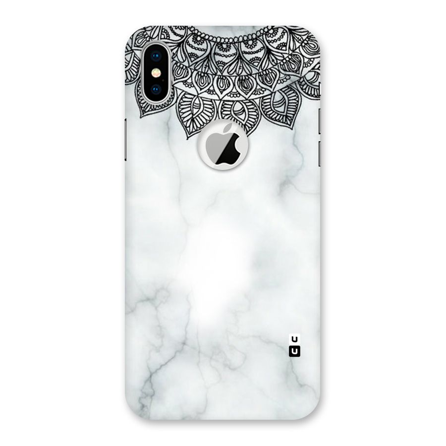 Exotic Marble Pattern Back Case for iPhone XS Logo Cut