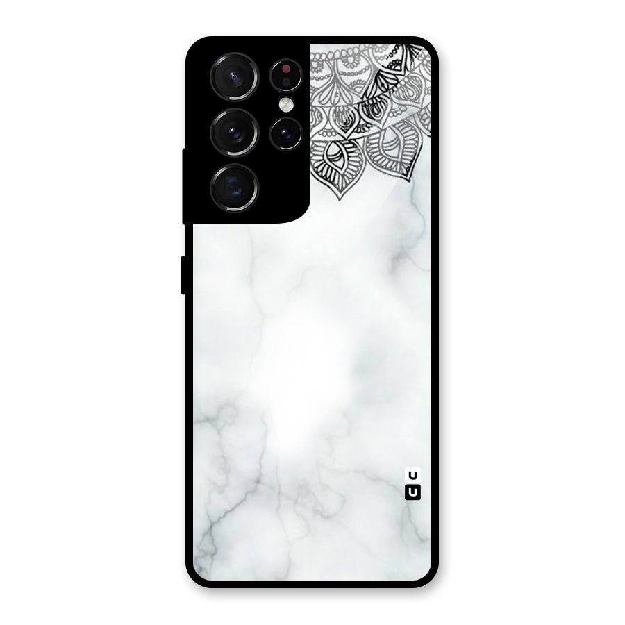 Exotic Marble Pattern Glass Back Case for Galaxy S21 Ultra 5G