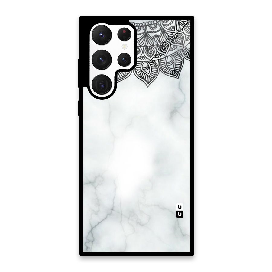 Exotic Marble Pattern Glass Back Case for Galaxy S22 Ultra 5G